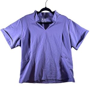 FIGS Technical Collection Womens XL Notched Neck Scrub Top Purple